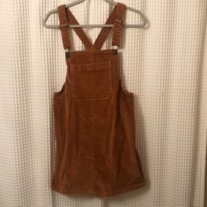 tan corduroy overall dress